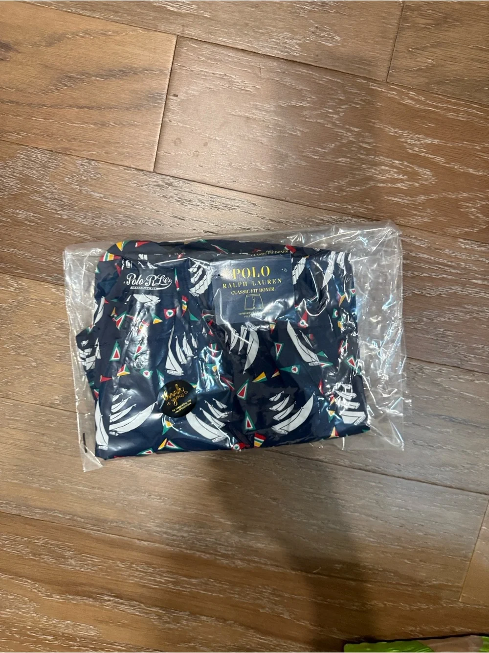 Polo by Ralph Lauren Navy Sailboat Boxer Shorts with Multicolor Pennants Unisex